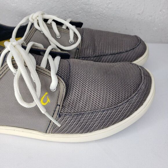 Olukai Nohea Lace Mesh Gray Boat Mens Shoes Size 8 US Casual Comfort Slip-Ons main image 5